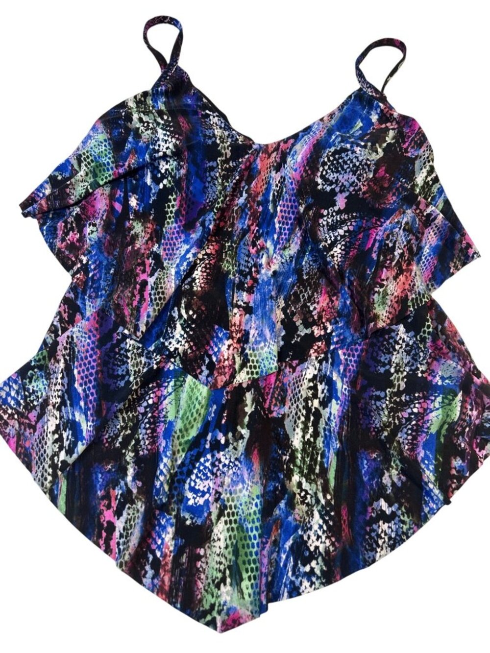 Trimshaper Womens Size 14 Swim Top Ronnie Multicolor